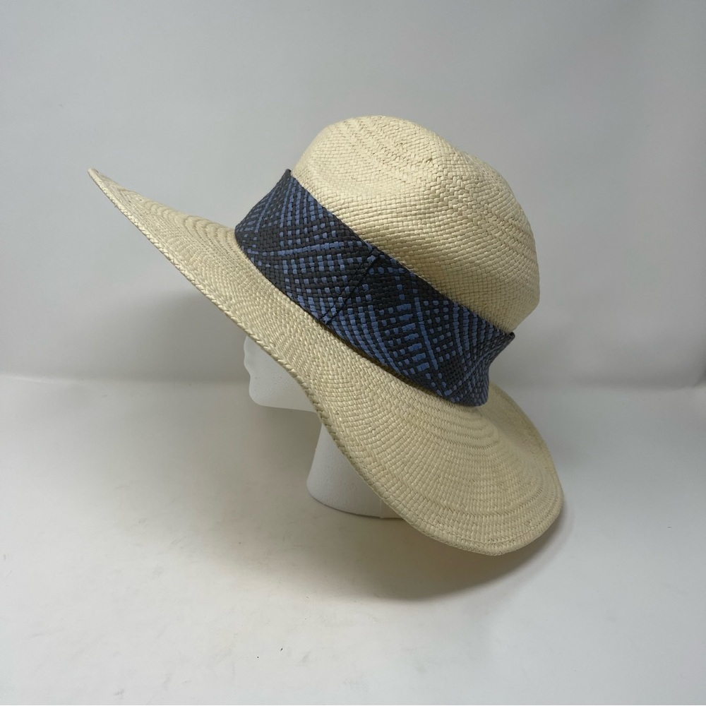 Halogen Straw Hat Wide Flat Brim Fedora